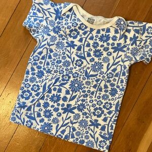 Blue Floral Kids Short Sleeve Tee